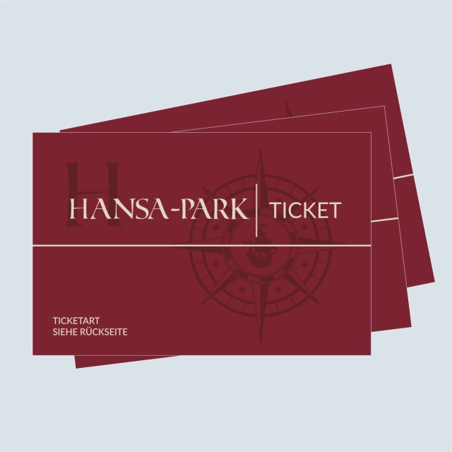 Presentation of 3 HANSA-PARK tickets fanned out