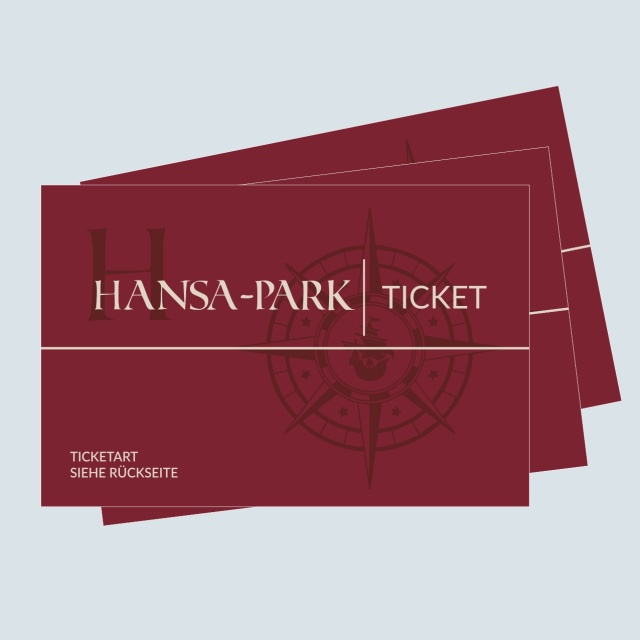 Presentation of 3 HANSA-PARK tickets fanned out