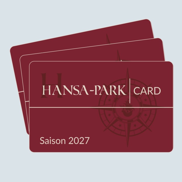 Darstellung von 3 HANSA-PARK-Saisonkarten aufgefächert